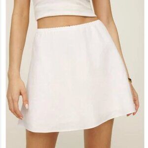 Reformation Brandy Linen Skirt in White - Medium